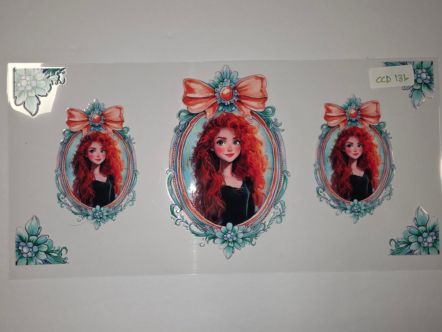 Merida Brave Princess Tumbler Wrap - Floral Frame Design