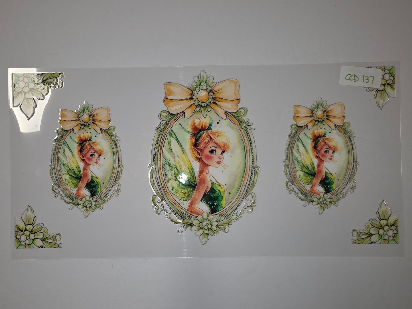 Fairy Princess Tumbler Wrap | Whimsical Green & Gold Design | Cute Character Drinkware