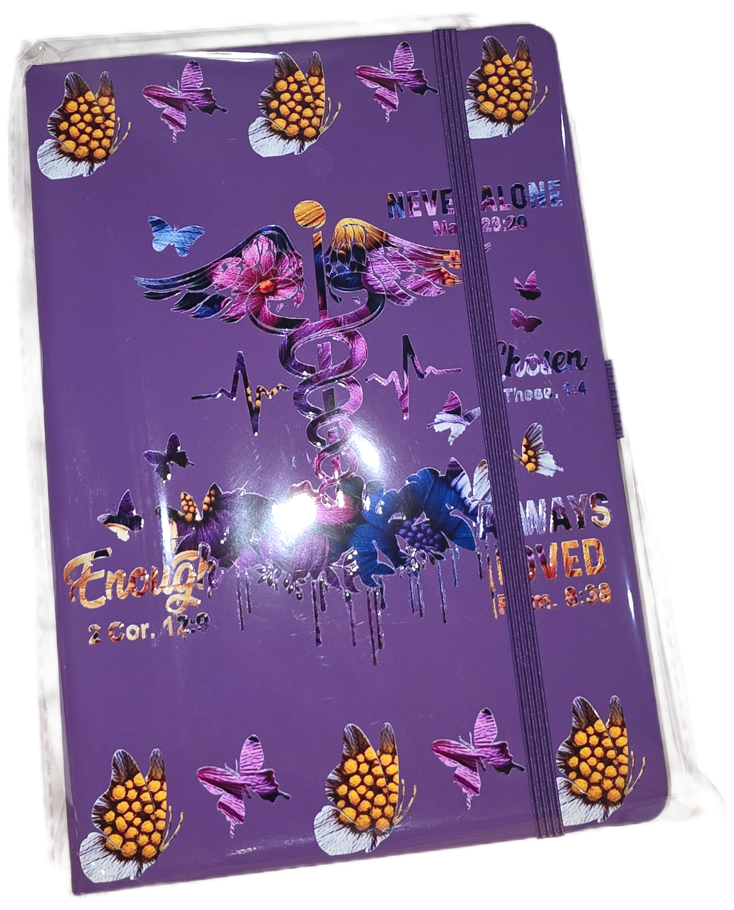 Medical Healthcare Caduceus A5 Line Journal Notebook 5.5 x 8.2 inch with Pen Holder