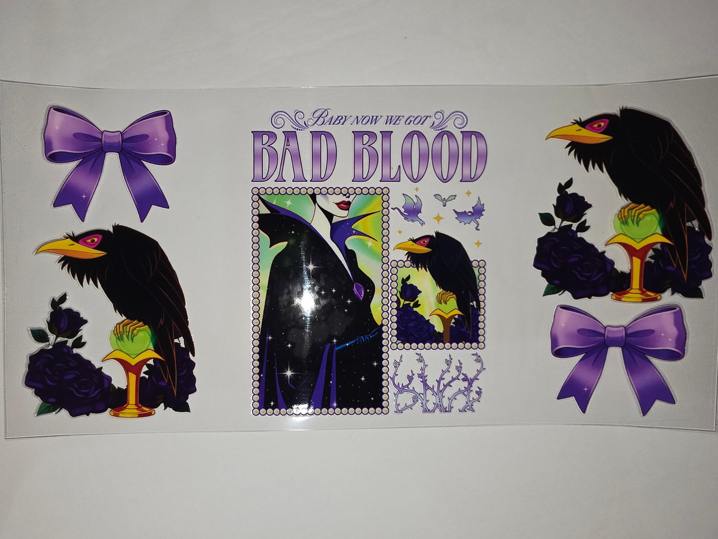 Maleficent "Bad Blood" Raven & Rose Tumbler Wrap | Purple Gothic Fairytale Design