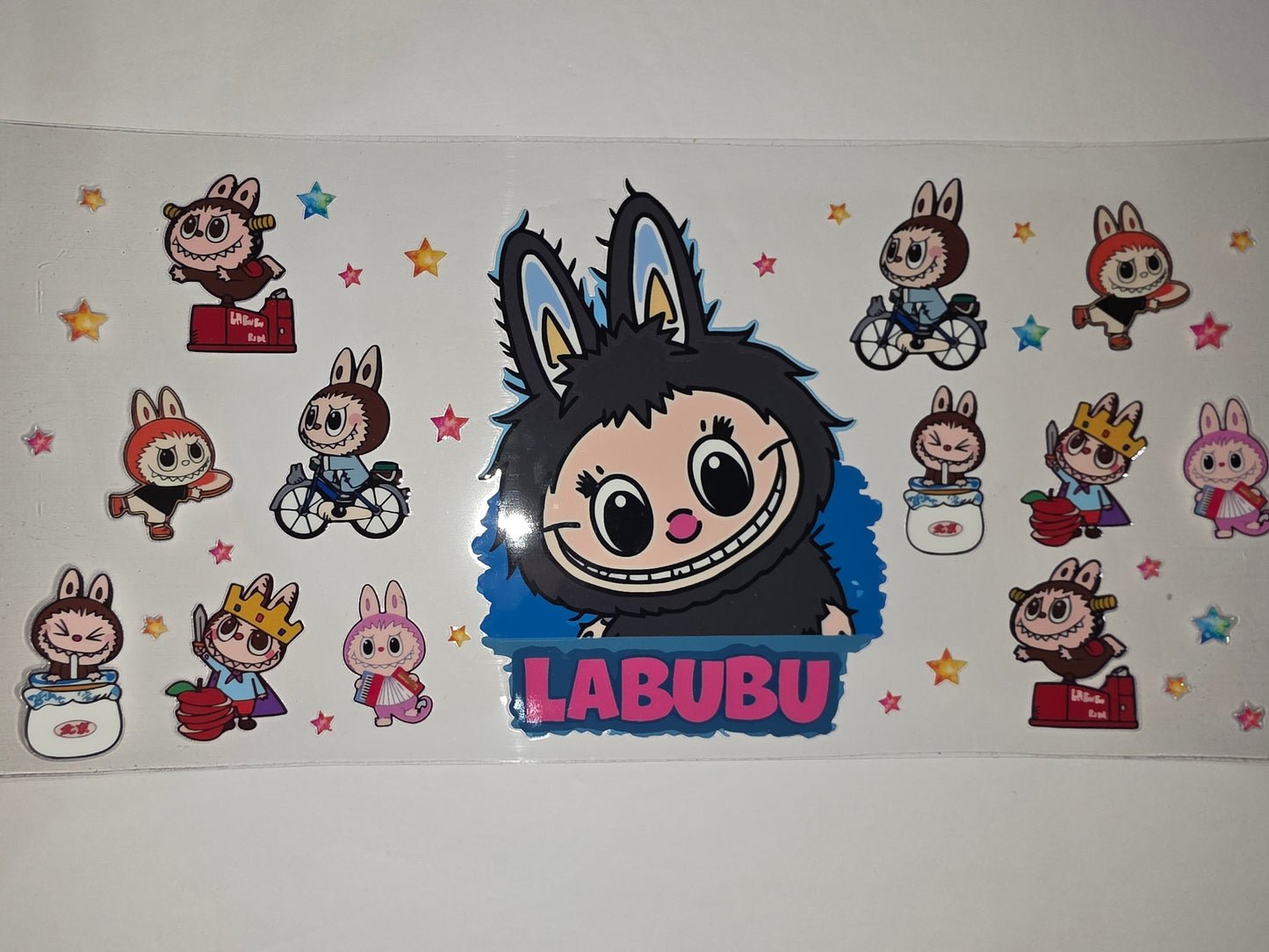 LABUBU Tumbler Wrap - Cute Bunny Characters with Stars - Sublimation/Vinyl Design