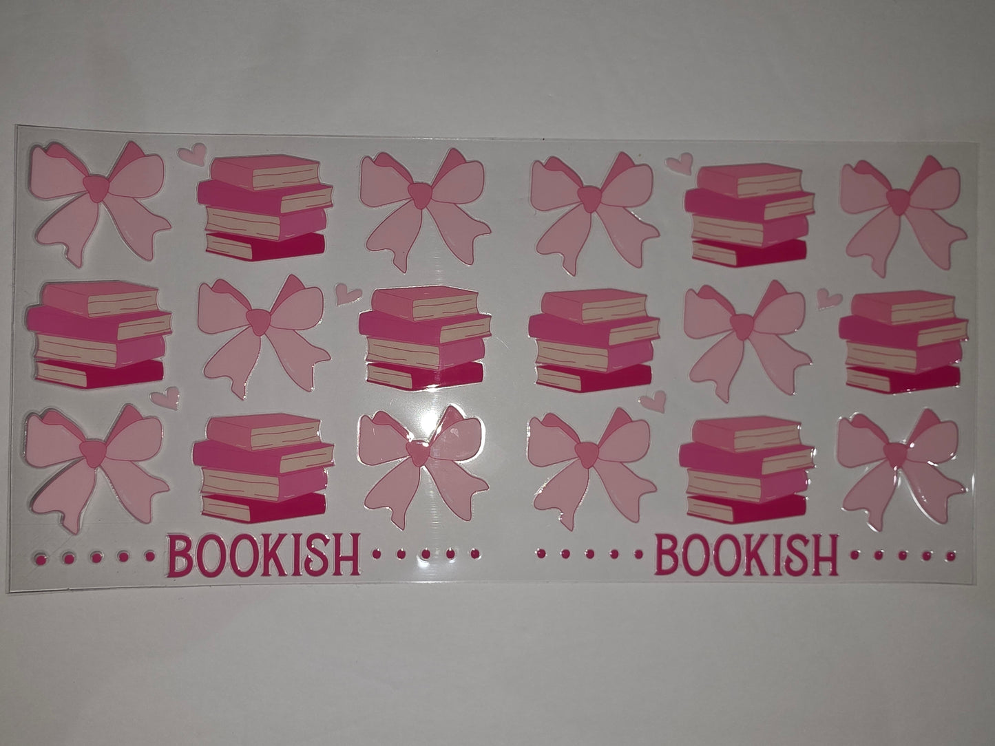 Pink Bows & Books Tumbler Wrap | Cute Reading Lover Drinkware Design