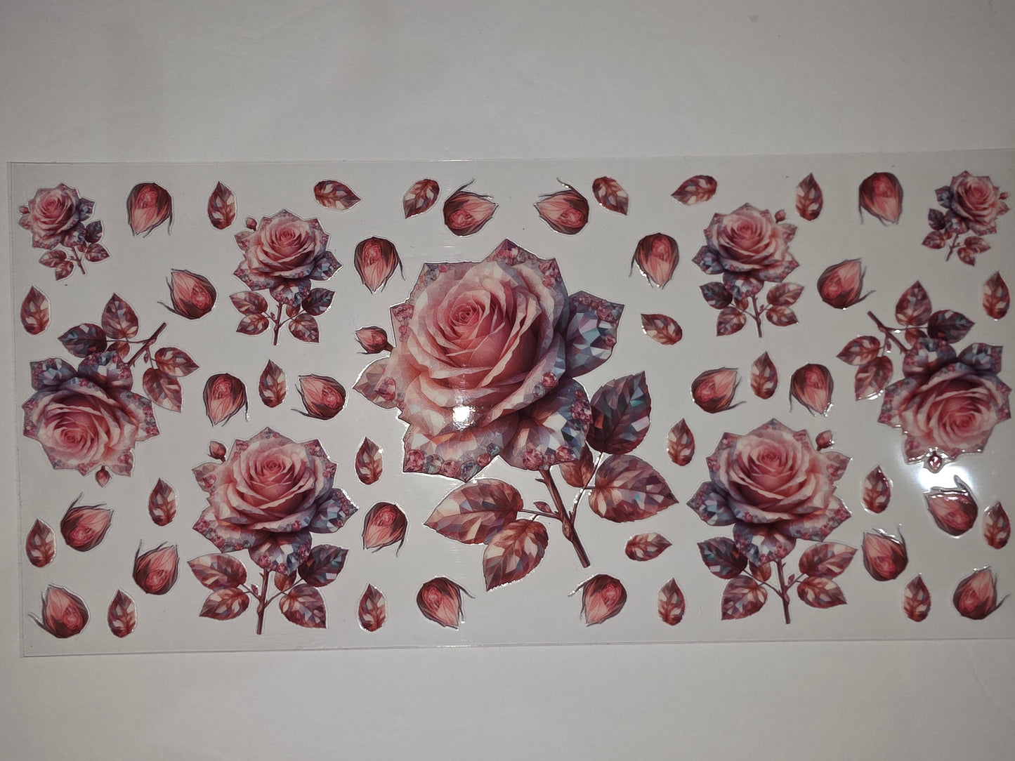 Vintage Rose Tumbler Wrap - Pink Floral Sublimation Design for Cups