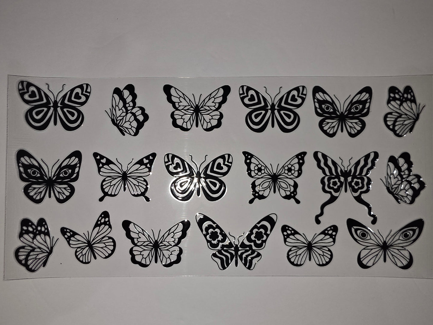 Black & White Butterfly Tumbler Wrap - Assorted Designs for Cups & Drinkware