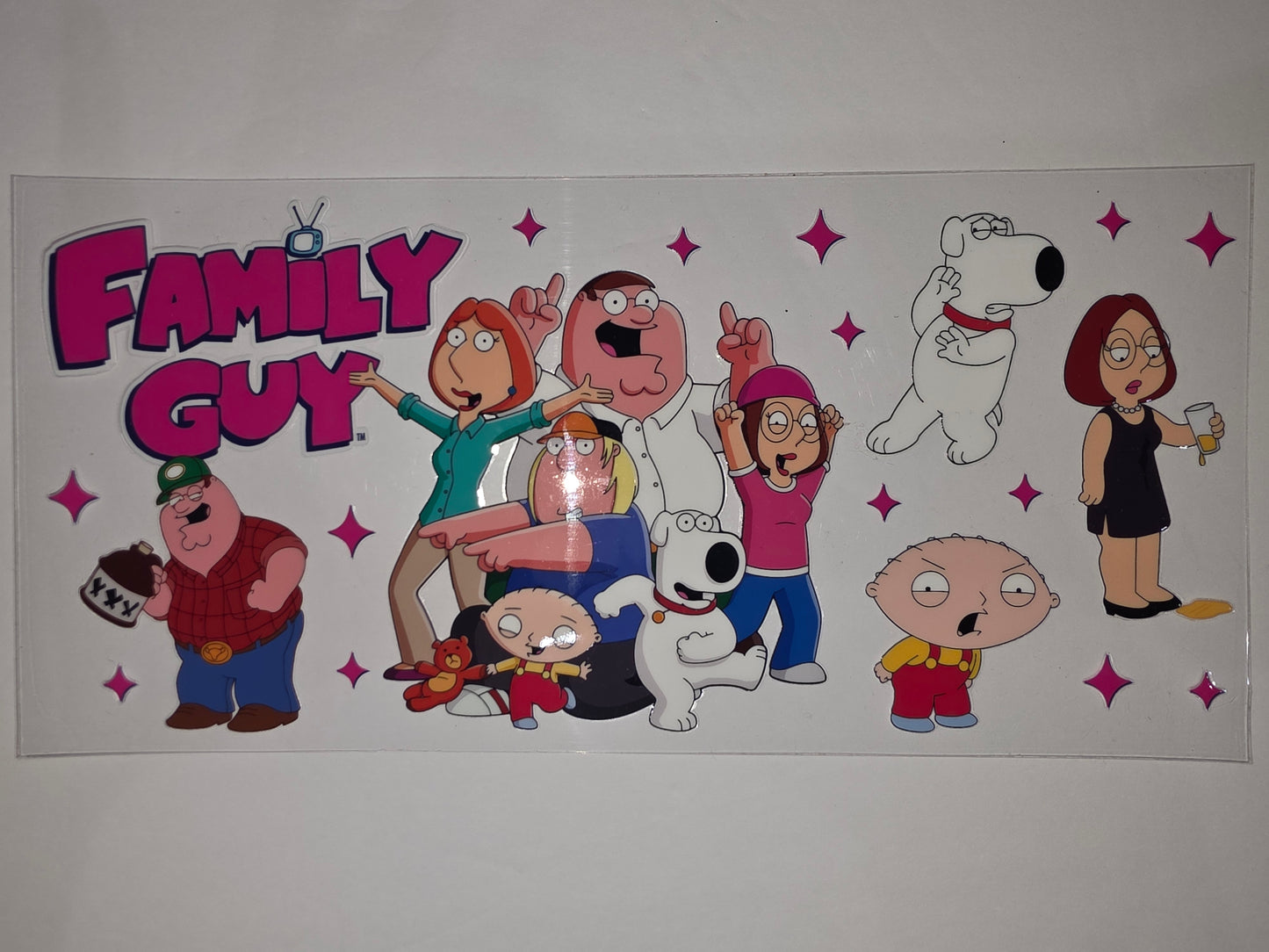 Family Guy Character Tumbler Wrap - Vibrant Cartoon Design for Drinkware
