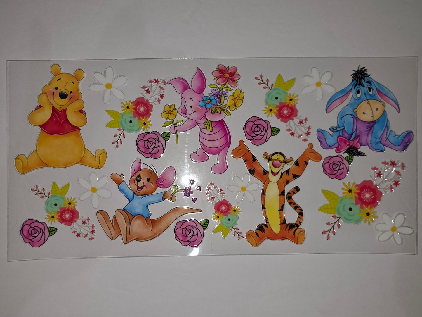 Winnie the Pooh & Friends Floral Tumbler Wrap | Cute Cartoon Characters & Flowers