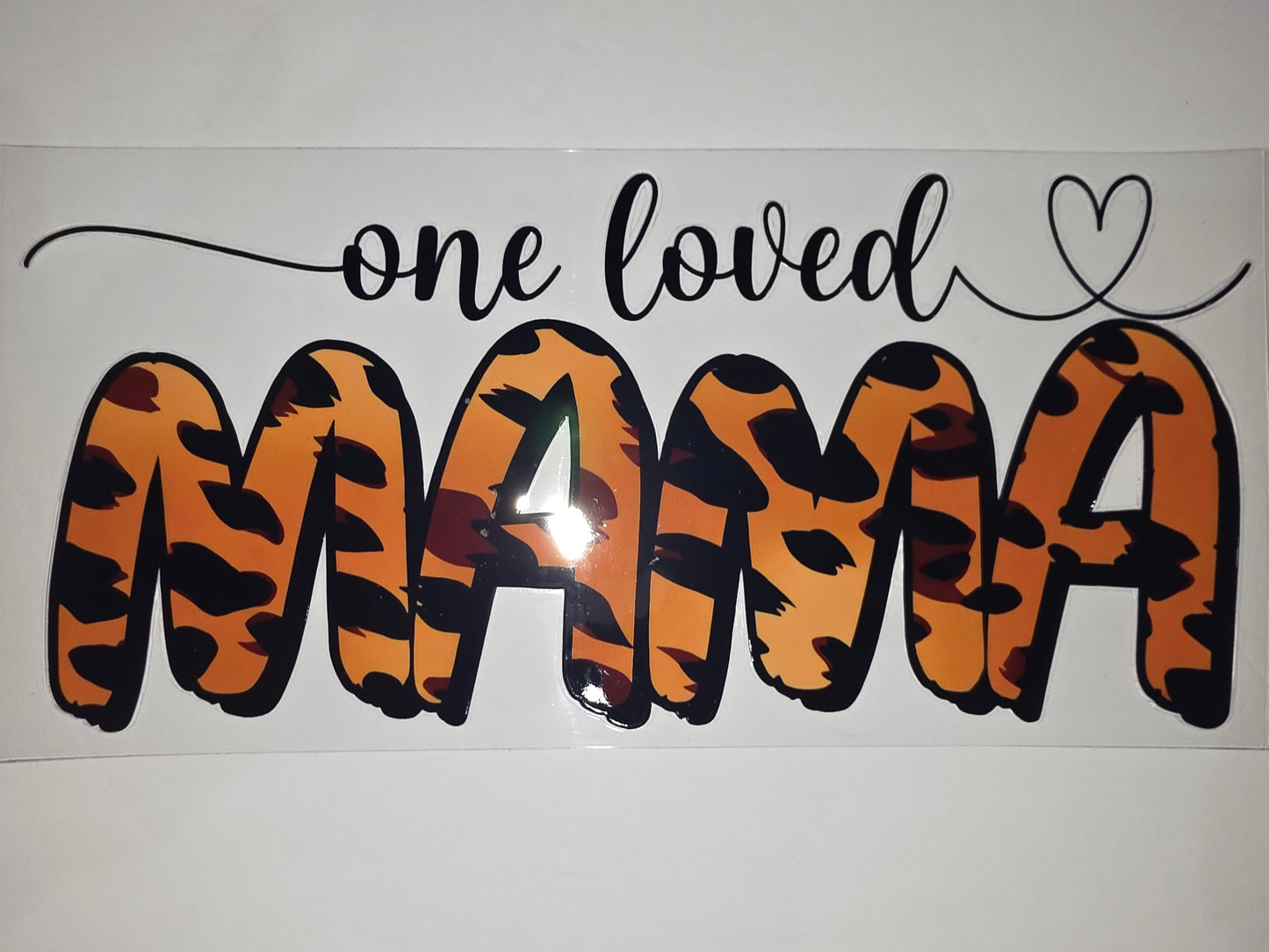 Leopard Print "One Loved Mama" Tumbler Wrap - Orange & Black Design