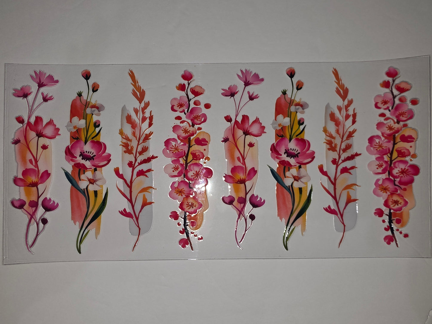 Pink Floral Tumbler Wrap | Watercolor Flower Design | Sublimation Cup Decal