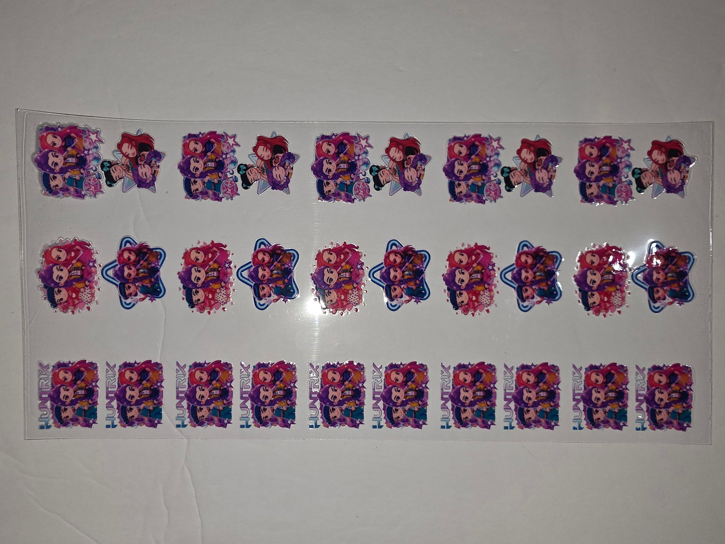 Chibi Girl Squad Tumbler Wrap - Pink, Purple, Blue - Cute Kawaii Drinkware Design