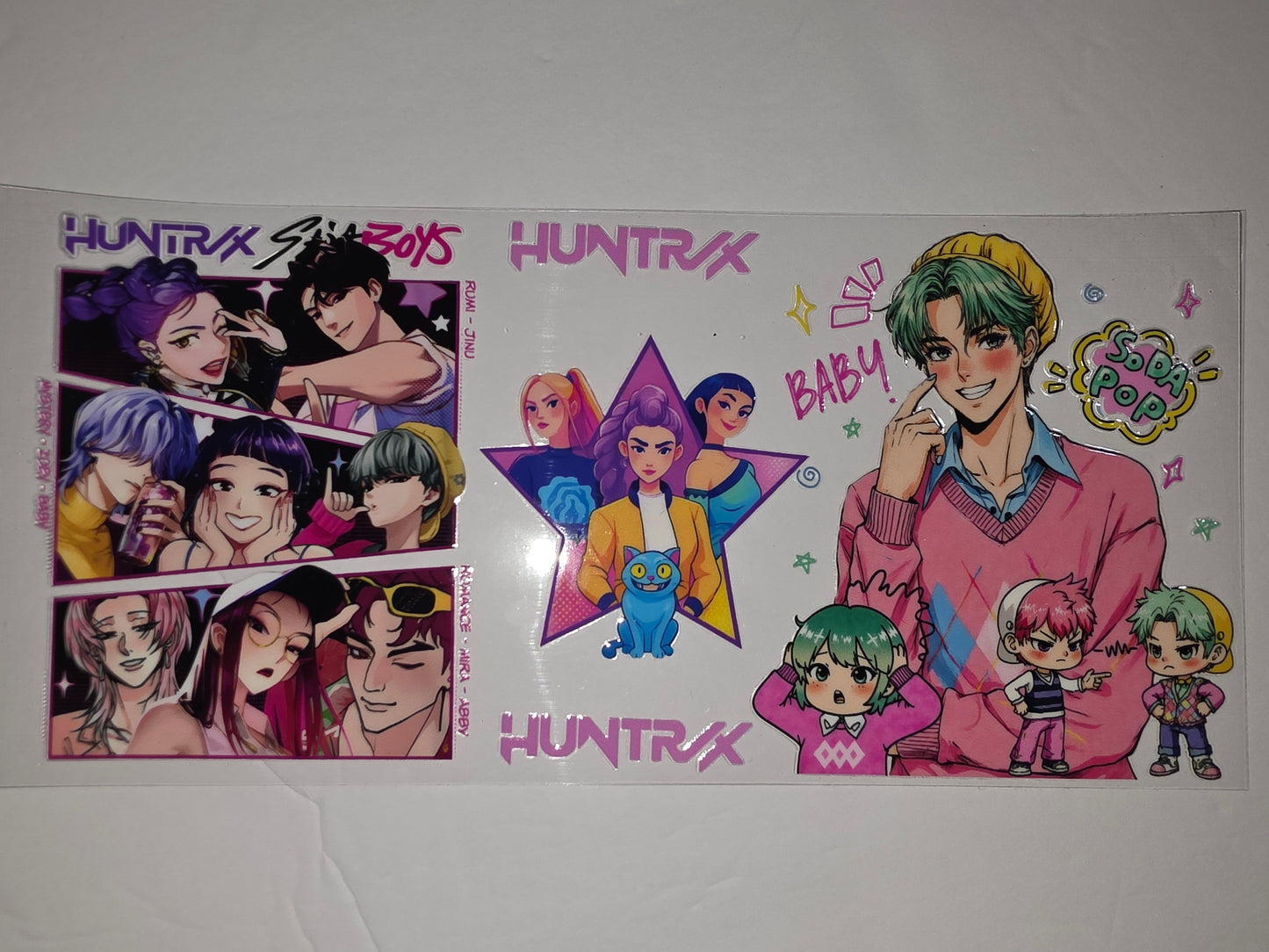 Anime K-Pop Inspired Tumbler Wrap - Vibrant Characters & Pastel Colors