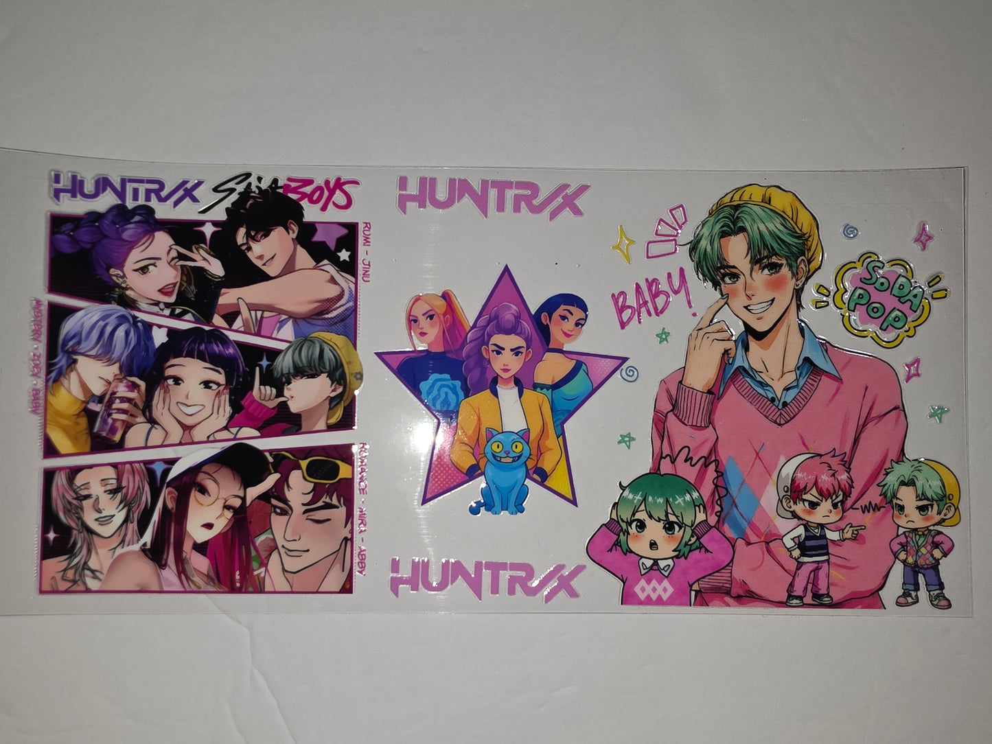 K-Pop Anime Tumbler Wrap - Pink, Purple, Teal Anime Boys & Girls Design