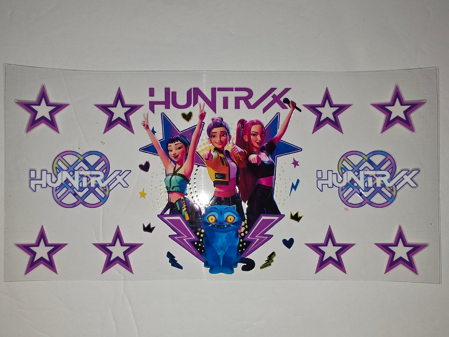 K-Pop Girl Group Tumbler Wrap - Purple Stars, Anime Style, Music Lover Gift