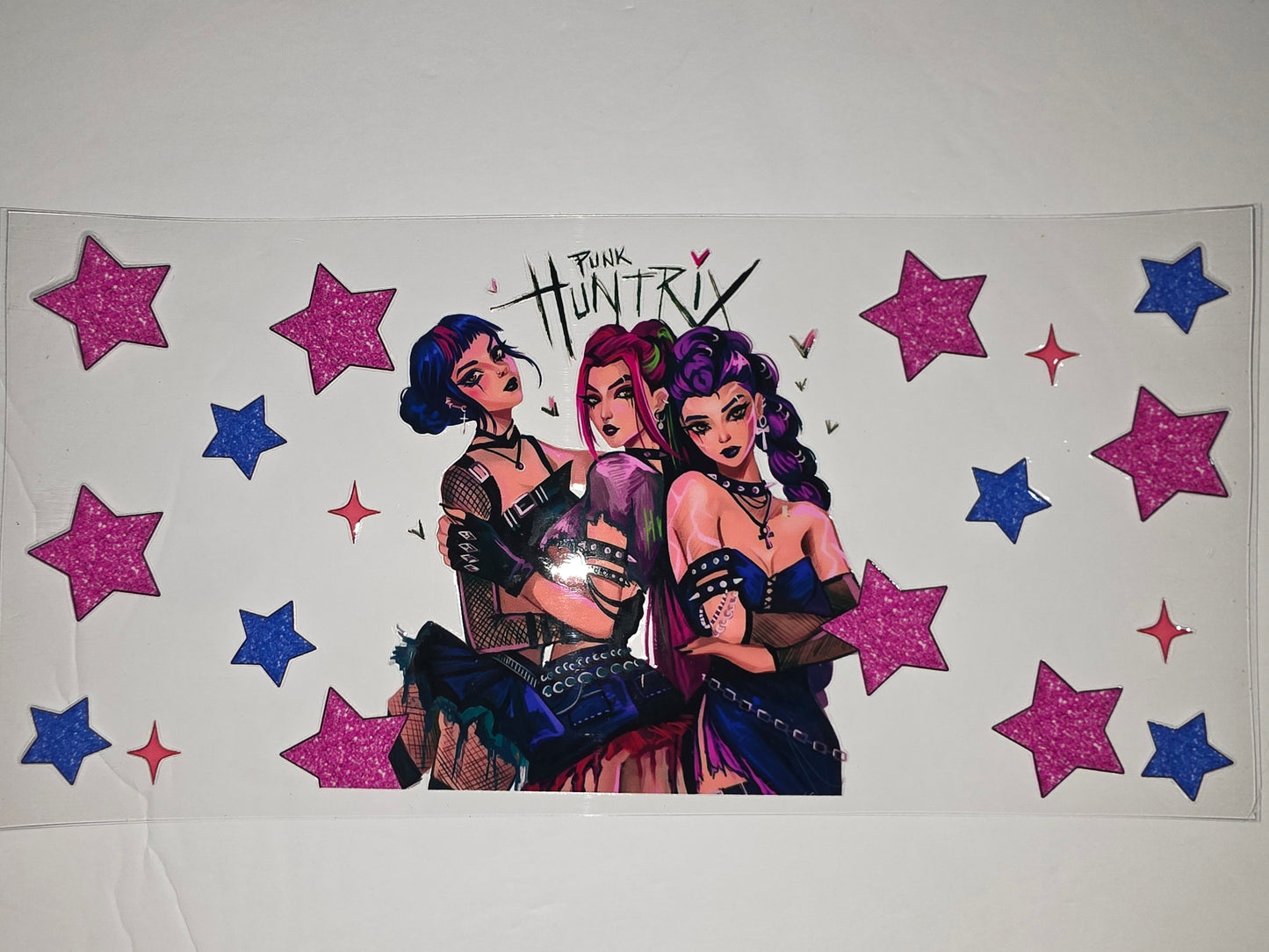 Punk Huntrix Girls Tumbler Wrap - Gothic, Stars, Pink & Blue
