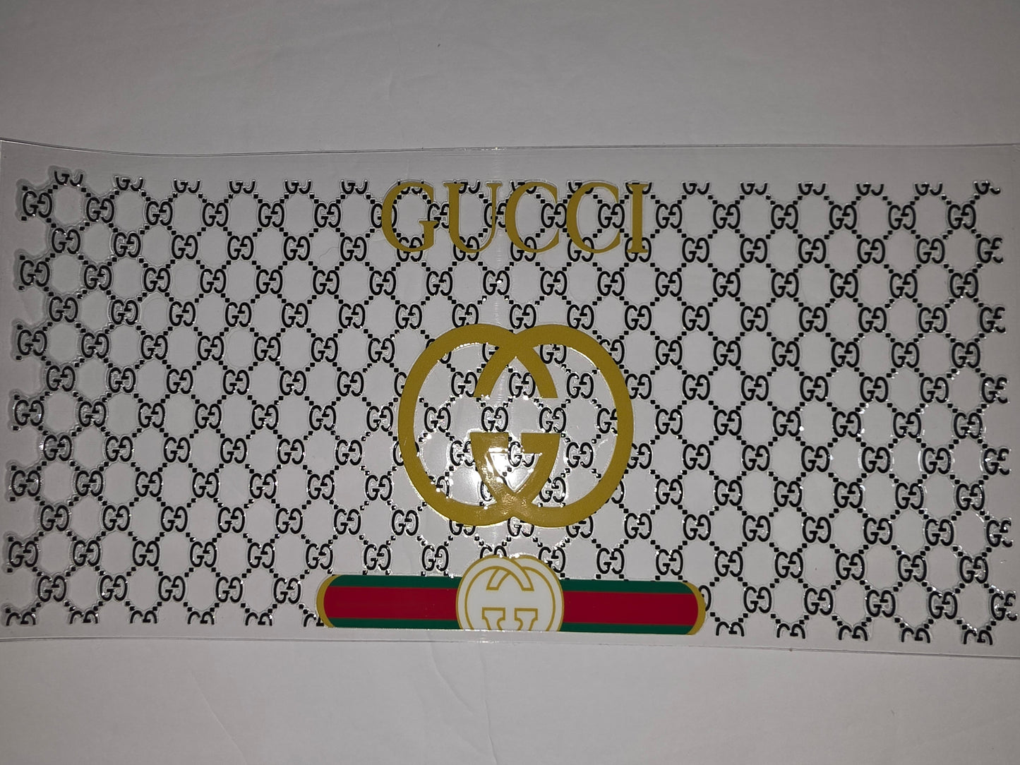 Luxury GG Monogram Tumbler Wrap - Black, White, Gold, Red & Green