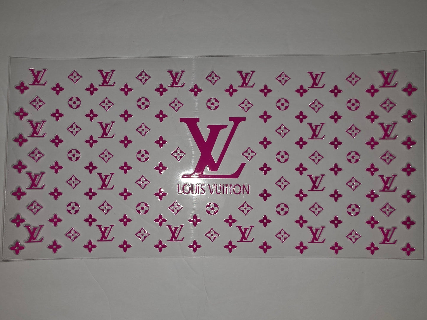 Hot Pink Monogram Flower Tumbler Wrap | Designer Inspired Cup Decal | Luxury Drinkware Sticker