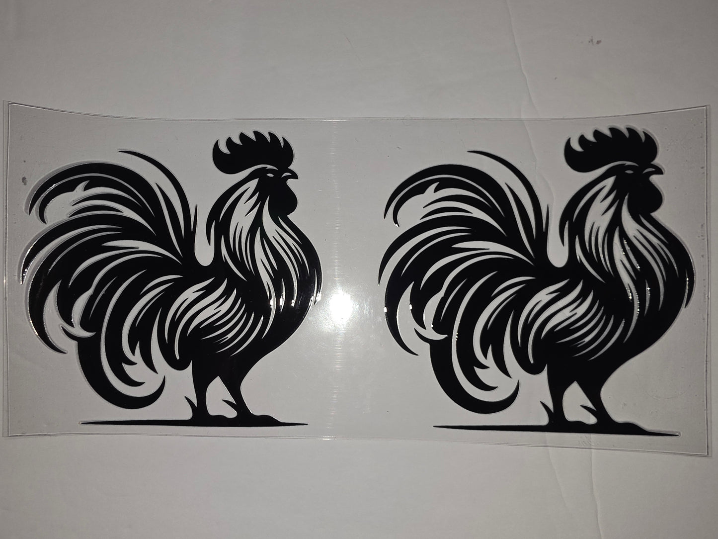 Black Rooster Silhouette Tumbler Wrap - Farmhouse Country Style Drinkware Design