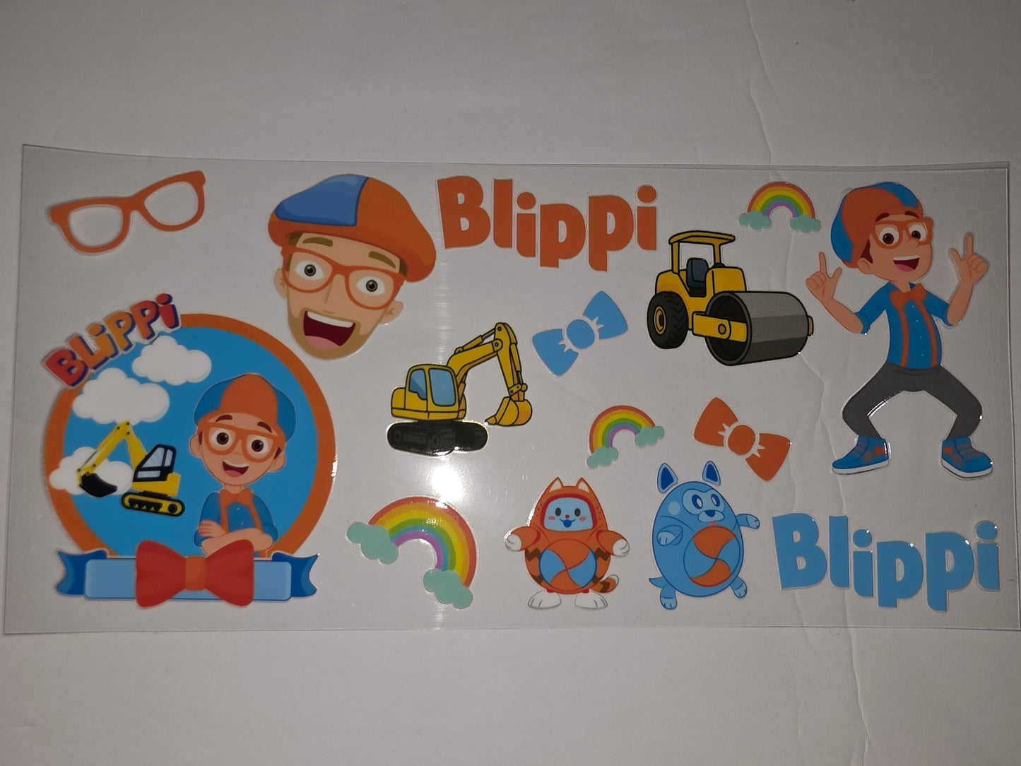 Blippi Tumbler Wrap Design - Construction, Rainbows & Fun Characters