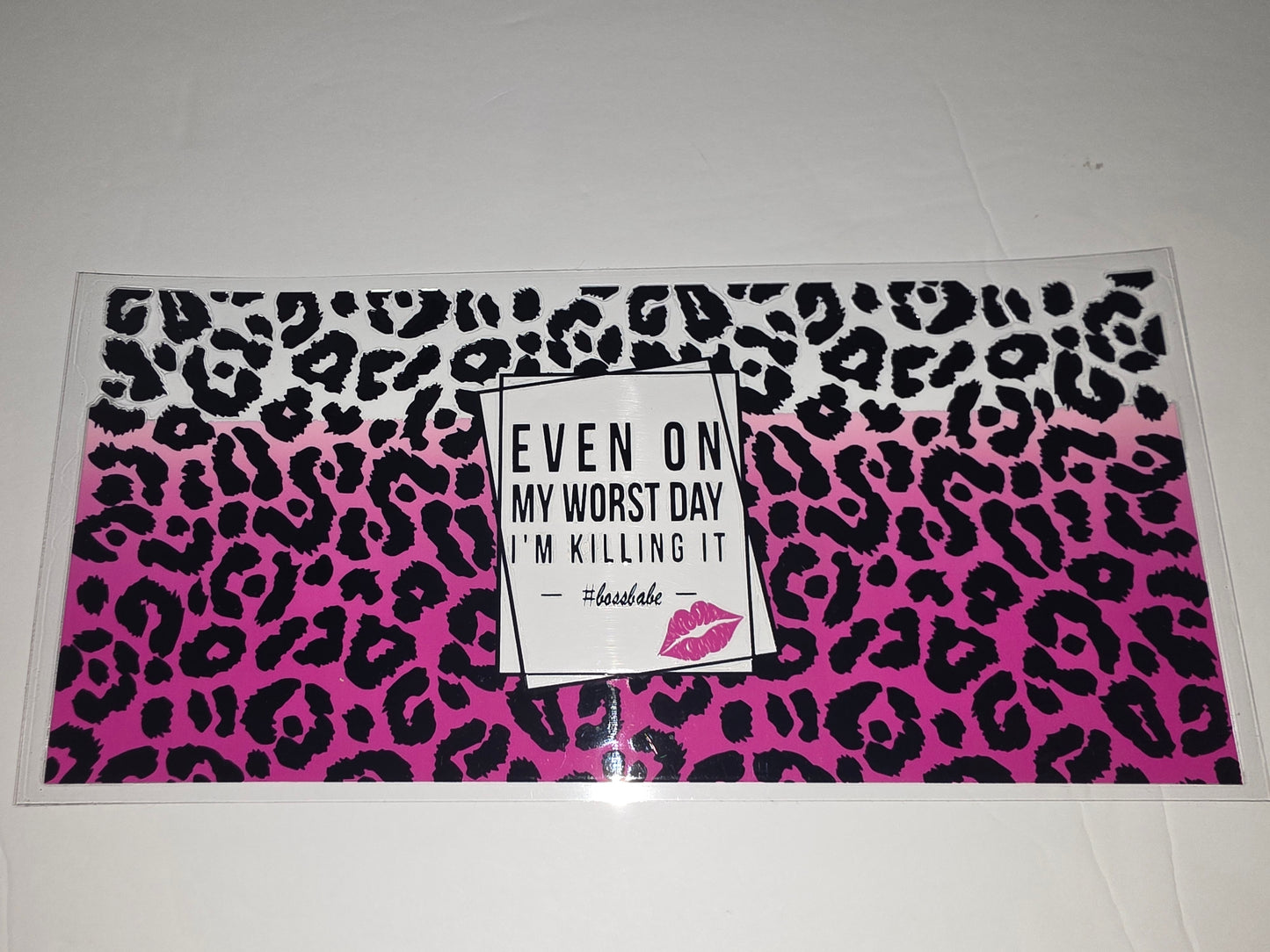Hot Pink Leopard Print "Boss Babe" Tumbler Wrap - Fierce & Fabulous Drinkware Design