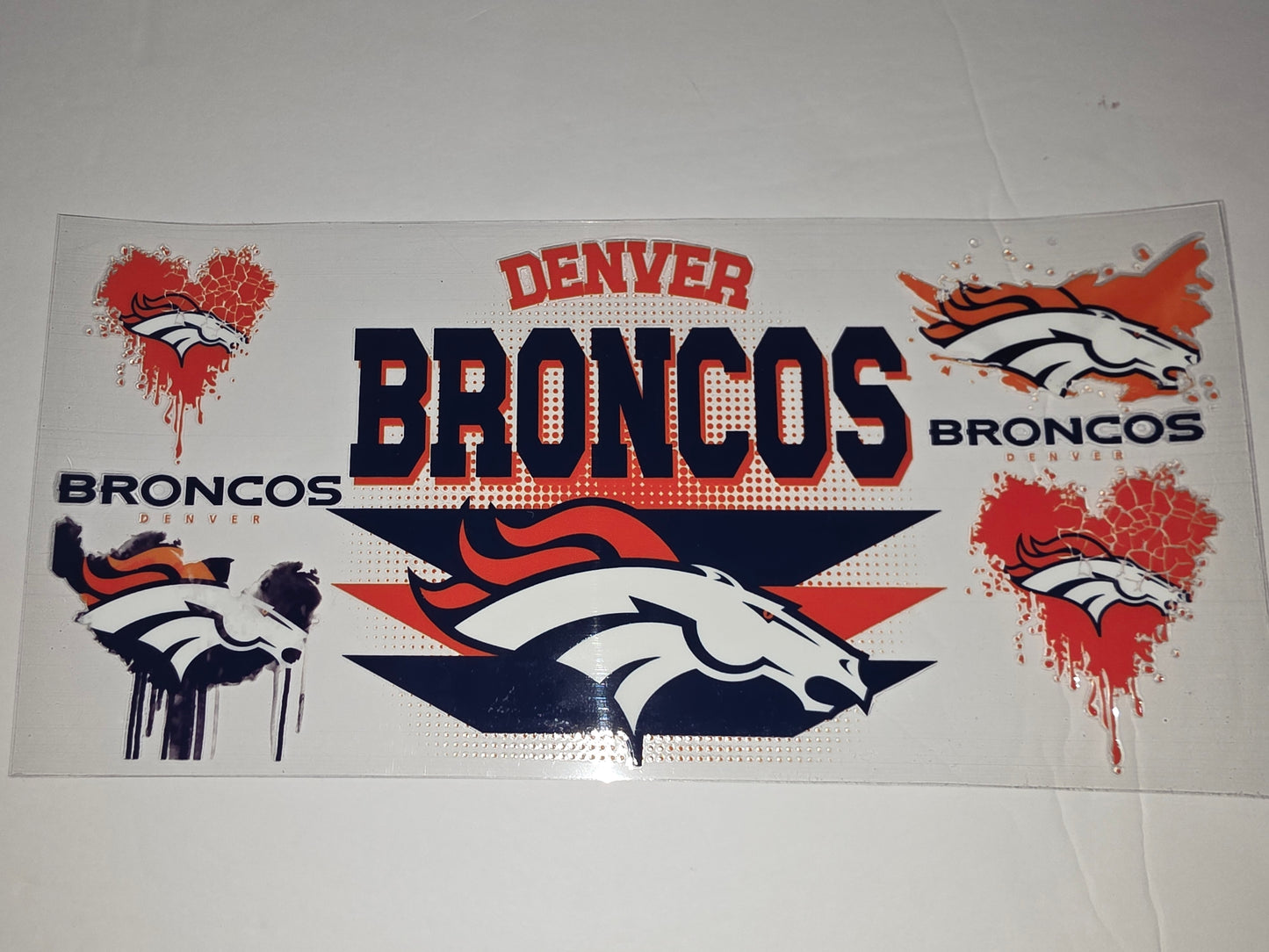Denver Broncos Tumbler Wrap - Orange, Navy Blue, White - Sports Fan Design