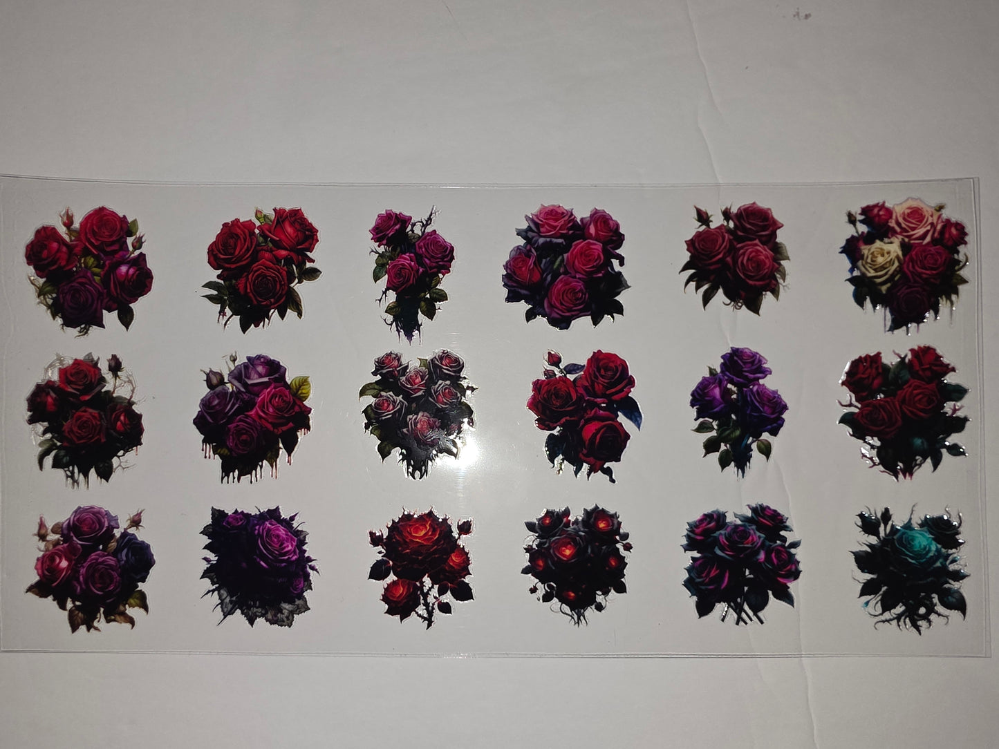 Gothic Rose Tumbler Wraps - Dark Red, Purple, Teal & Black Floral Designs