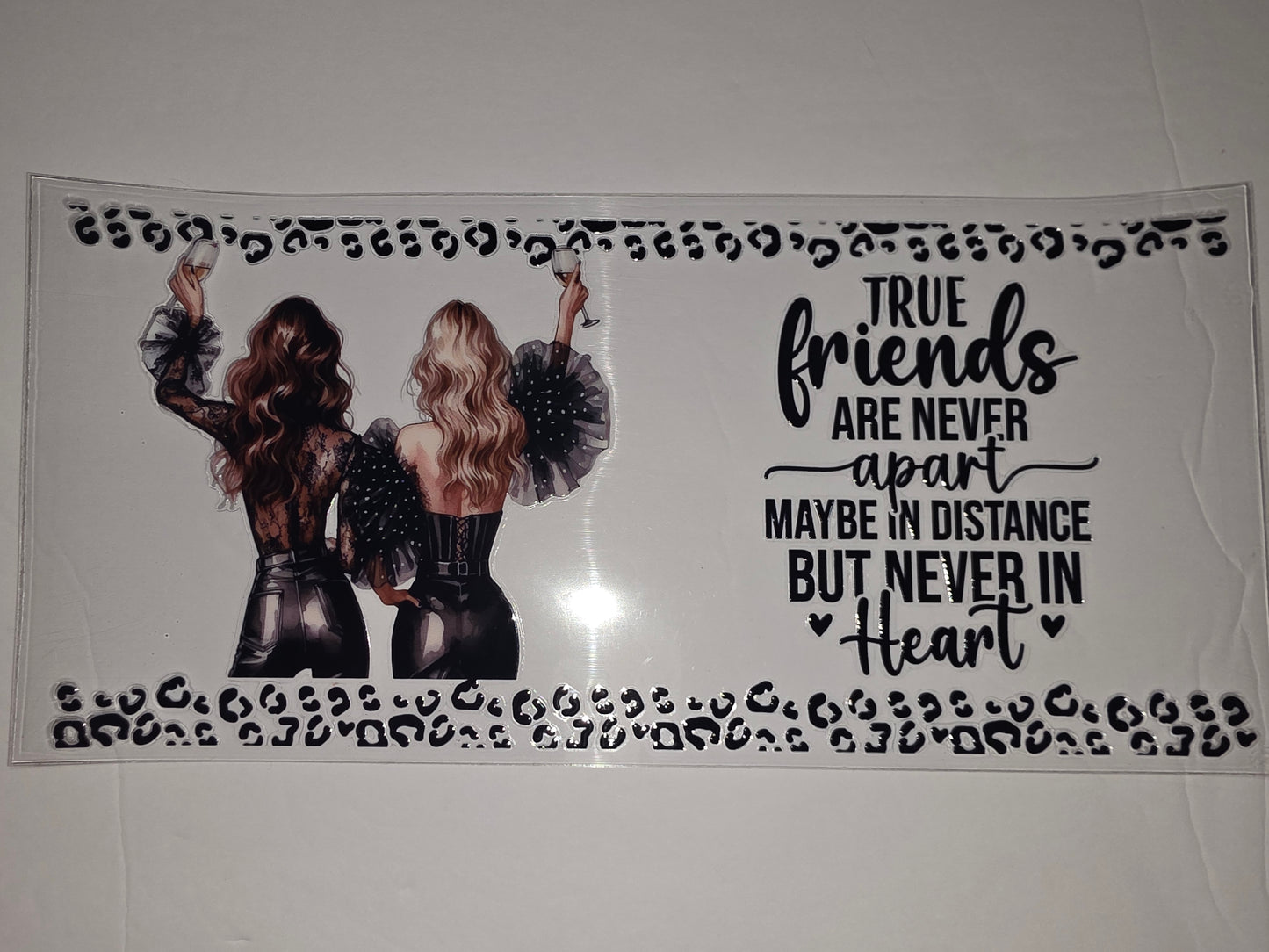 Best Friends Tumbler Wrap - Leopard Print & Black Lace Design