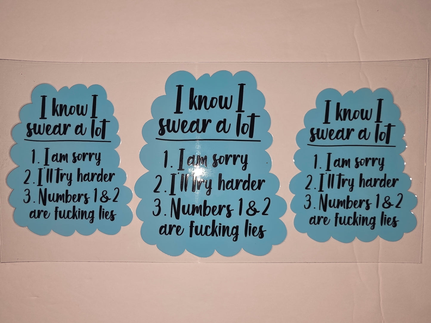 Funny "I Know I Swear A Lot" Tumbler Wrap - Blue Cloud Design