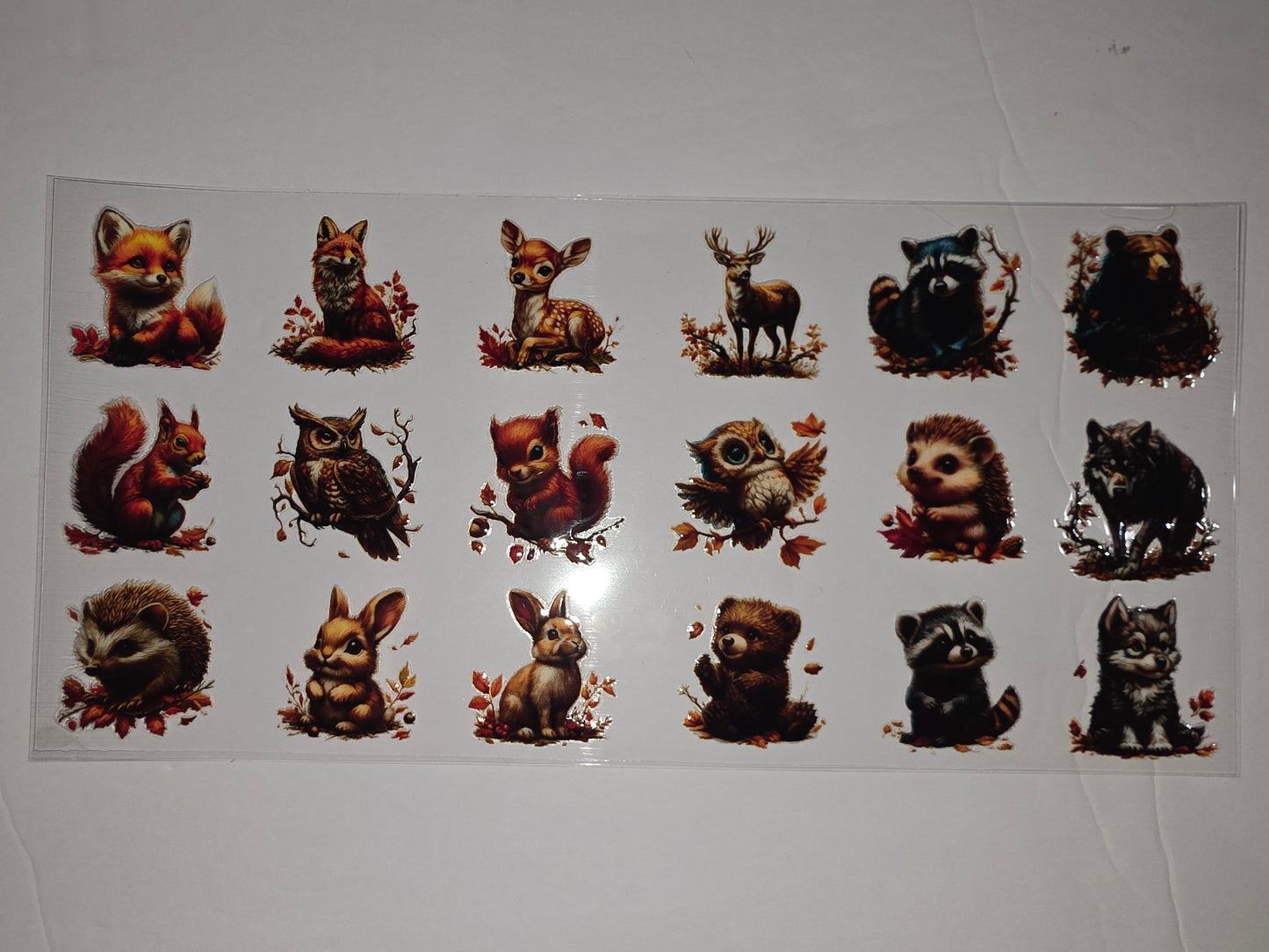 Cute Woodland Animals Tumbler Wrap - Fox, Deer, Owl, Bear, Raccoon, Squirrel, Hedgehog, Wolf