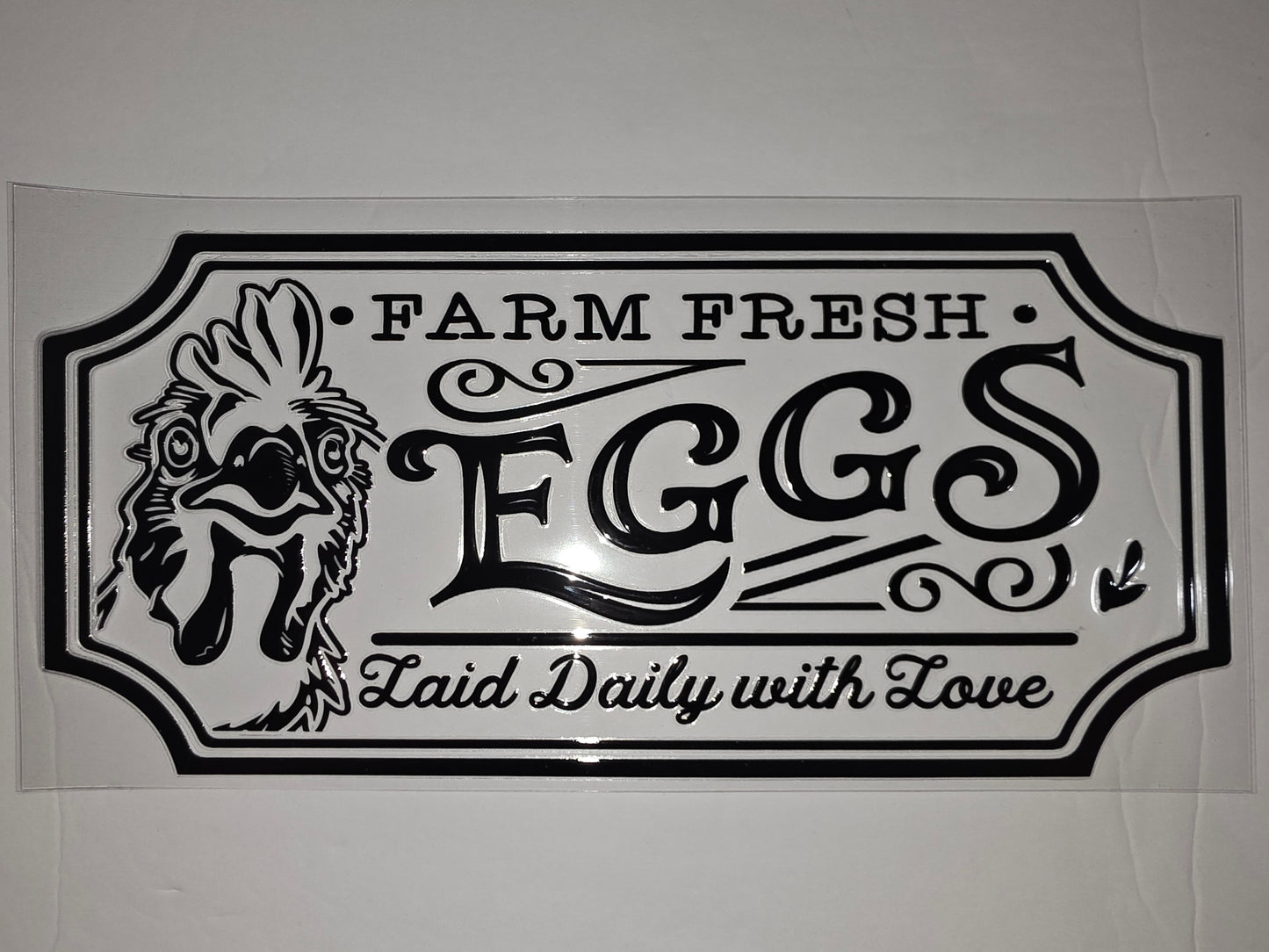 Farm Fresh Eggs Chicken Black & White Tumbler Wrap - Vintage Farmhouse Design