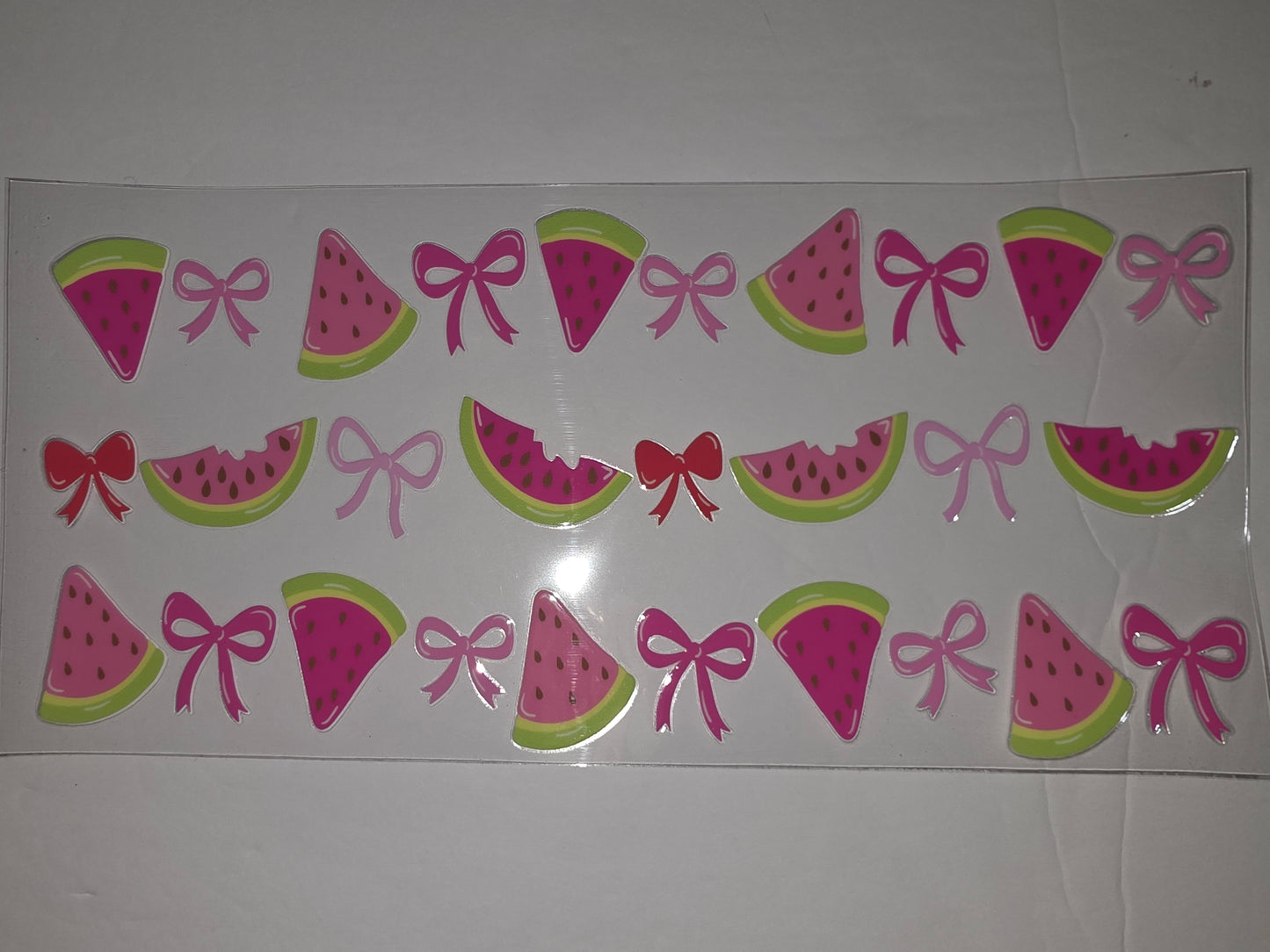 Cute Watermelon Slices & Bows Tumbler Wrap | Pink & Green Summer Drinkware Design