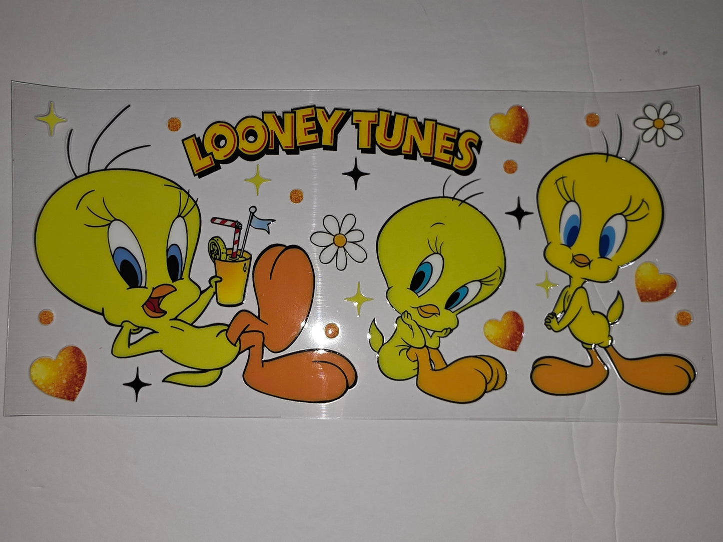 Looney Tunes Tweety Bird Tumbler Wrap - Yellow, Orange, Blue - Cute Cartoon Design