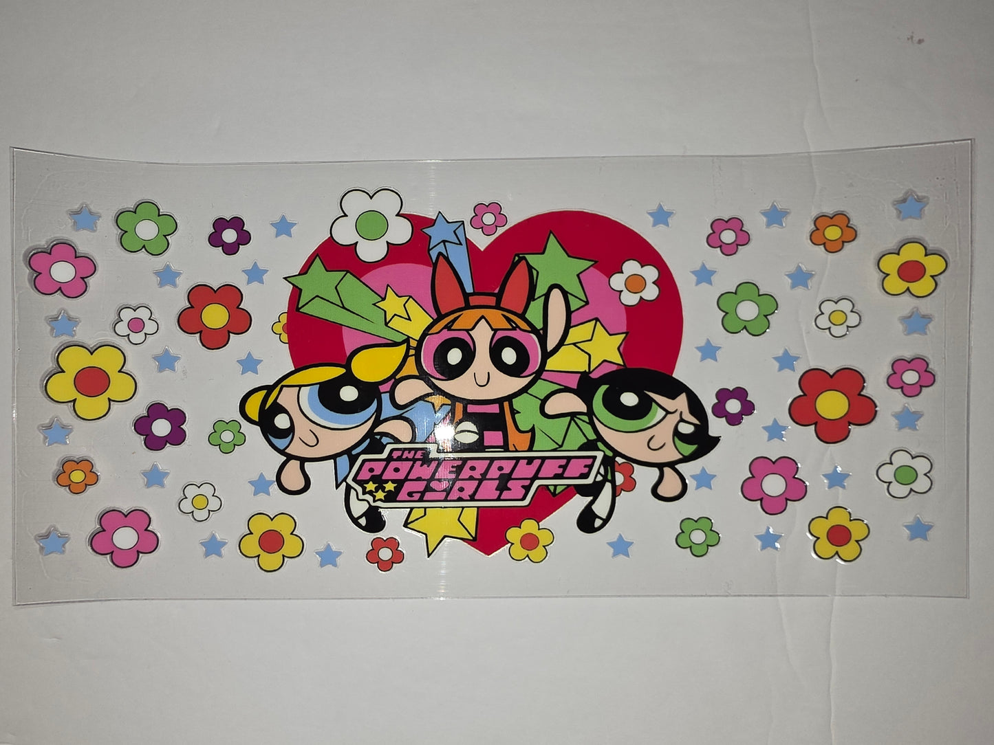 Powerpuff Girls Tumbler Wrap - Retro Flowers & Stars Design