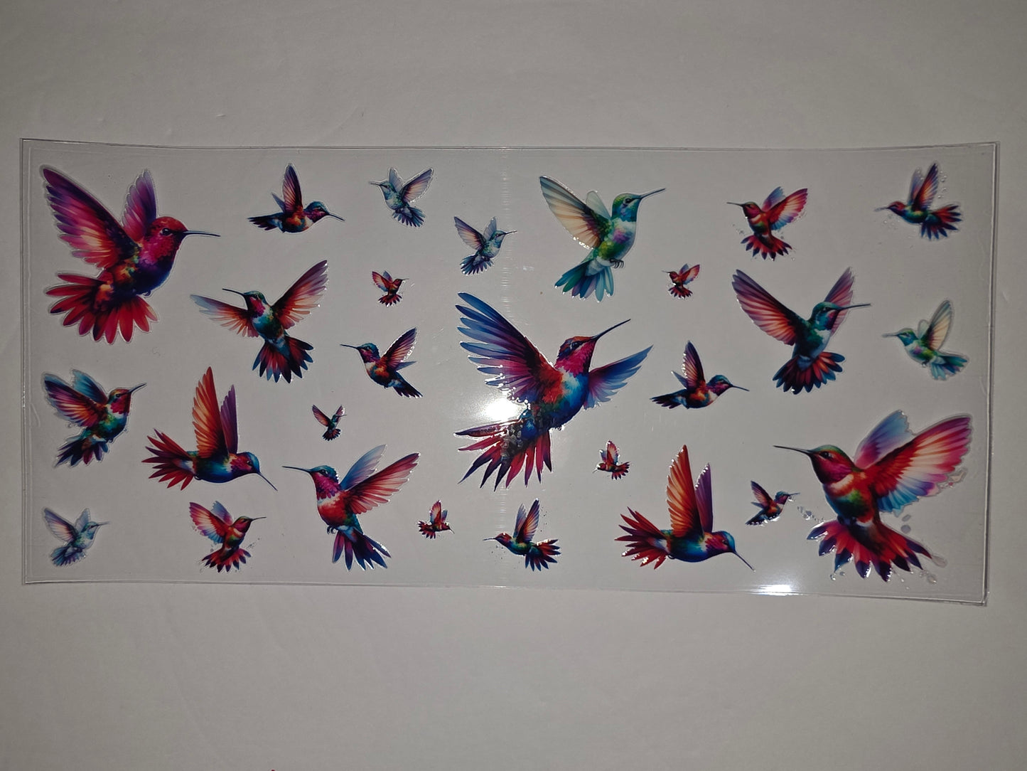 Vibrant Hummingbird Tumbler Wrap - Colorful Bird Design for Cups & Drinkware