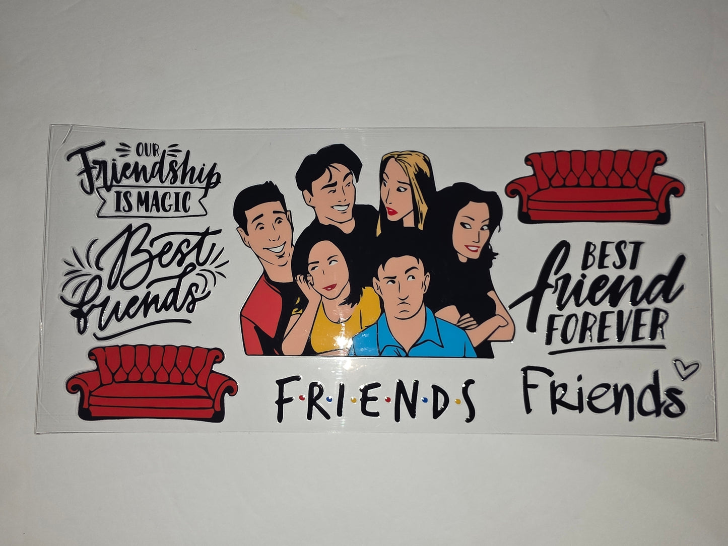Friends TV Show Inspired Tumbler Wrap - Best Friends Forever Design