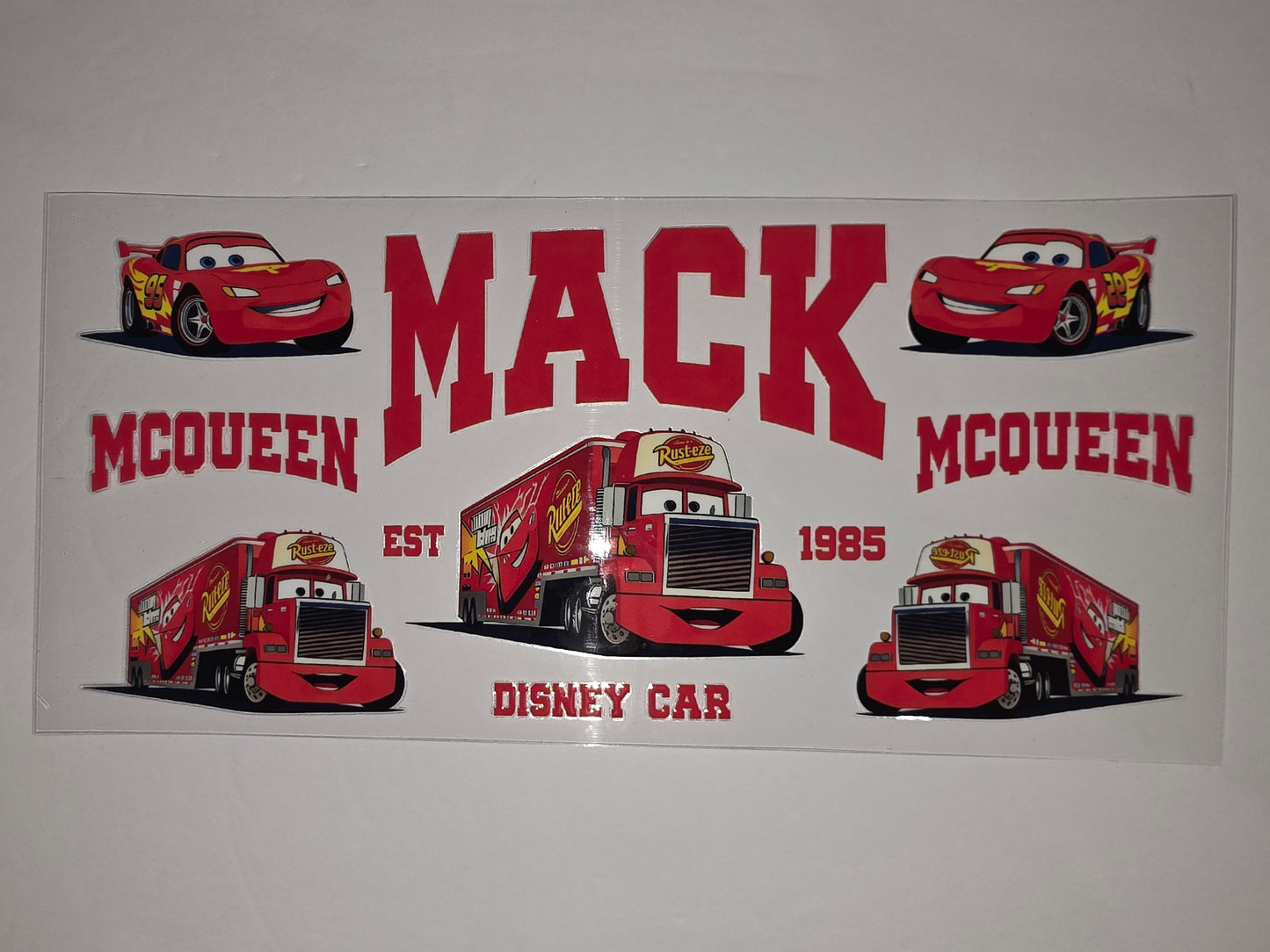 Disney Cars Mack & McQueen Red Truck Tumbler Wrap | Kids Racing Car Design
