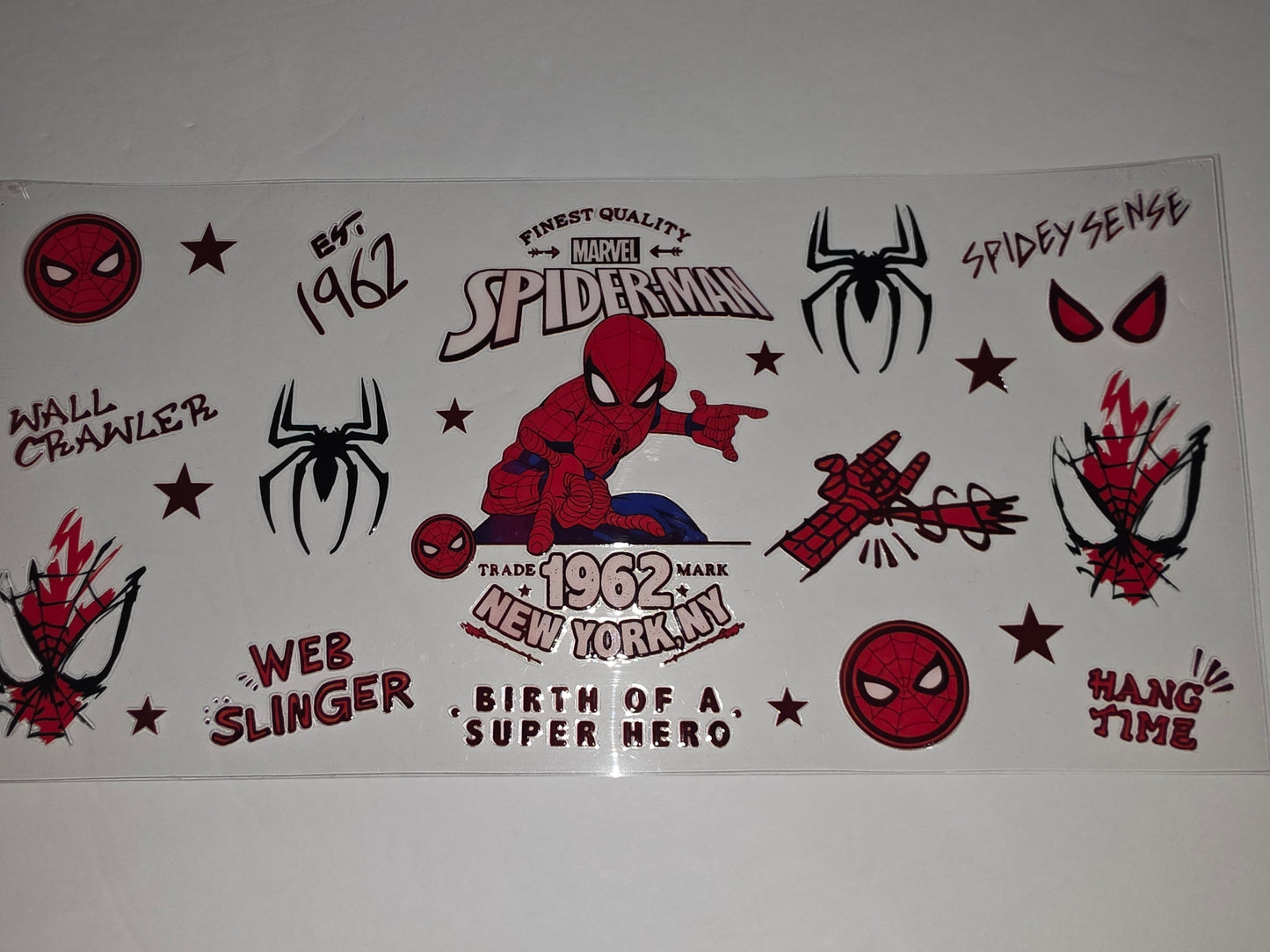 Spider-Man "Est. 1962" Tumbler Wrap - Red & Black Comic Design
