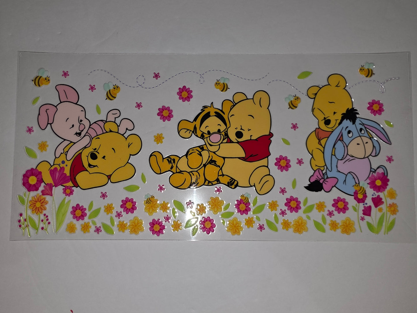 Winnie the Pooh & Friends Tumbler Wrap | Cute Characters & Flowers | Sublimation Design