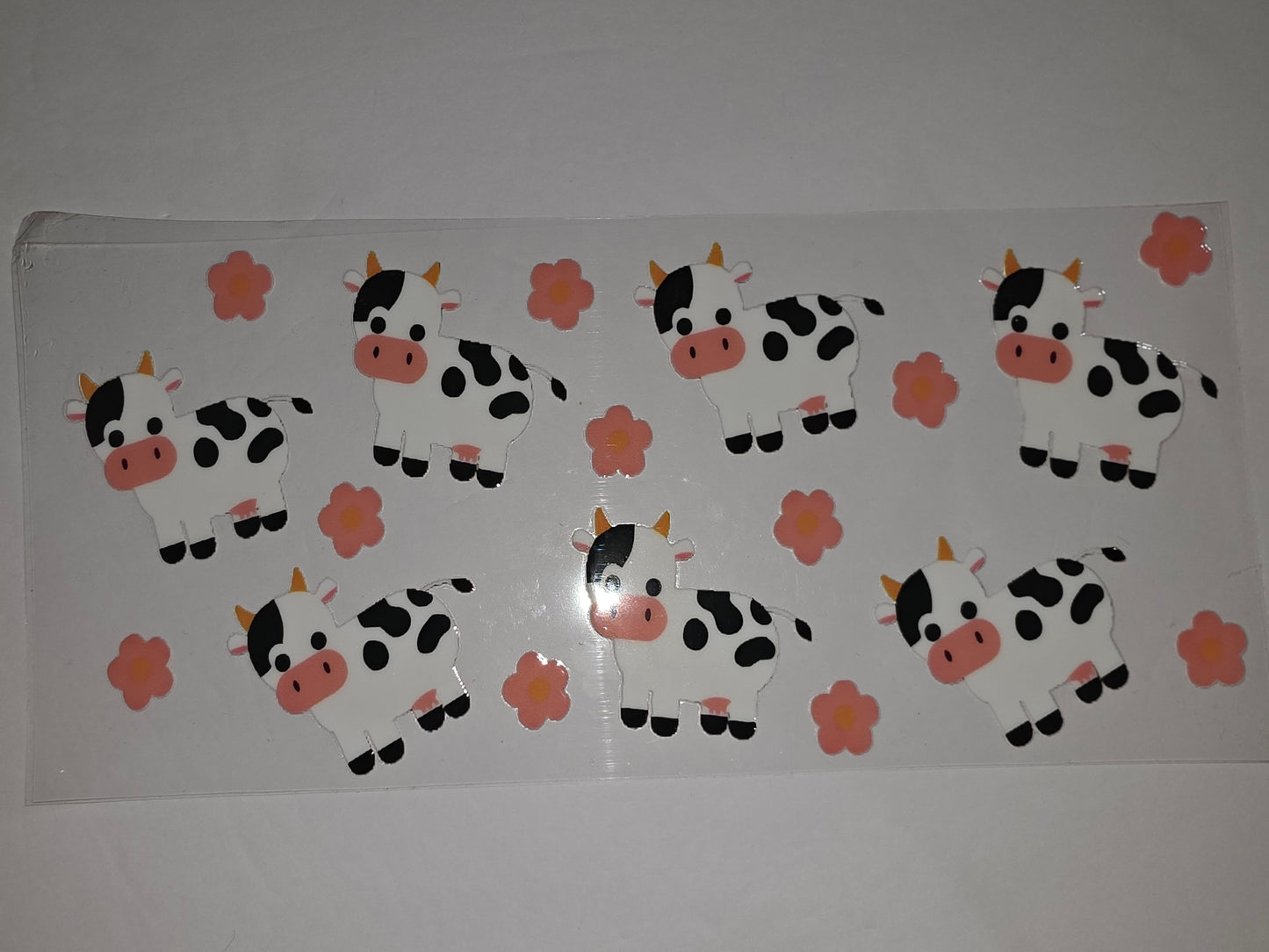 Cute Cow & Flower Tumbler Wrap | Kawaii Farm Animal Drinkware Design