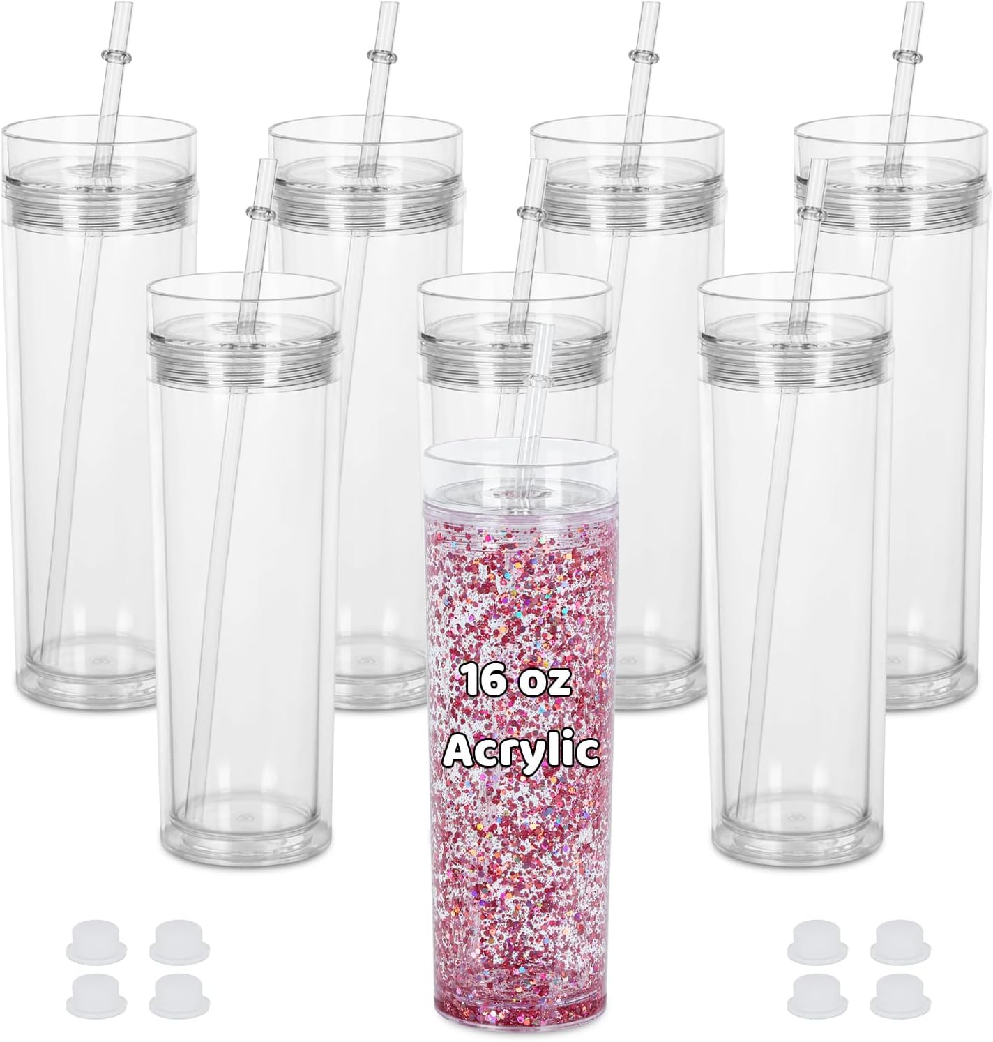 16 oz Skinny Snowglobe Tumbler