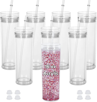 16 oz Skinny Snowglobe Tumbler