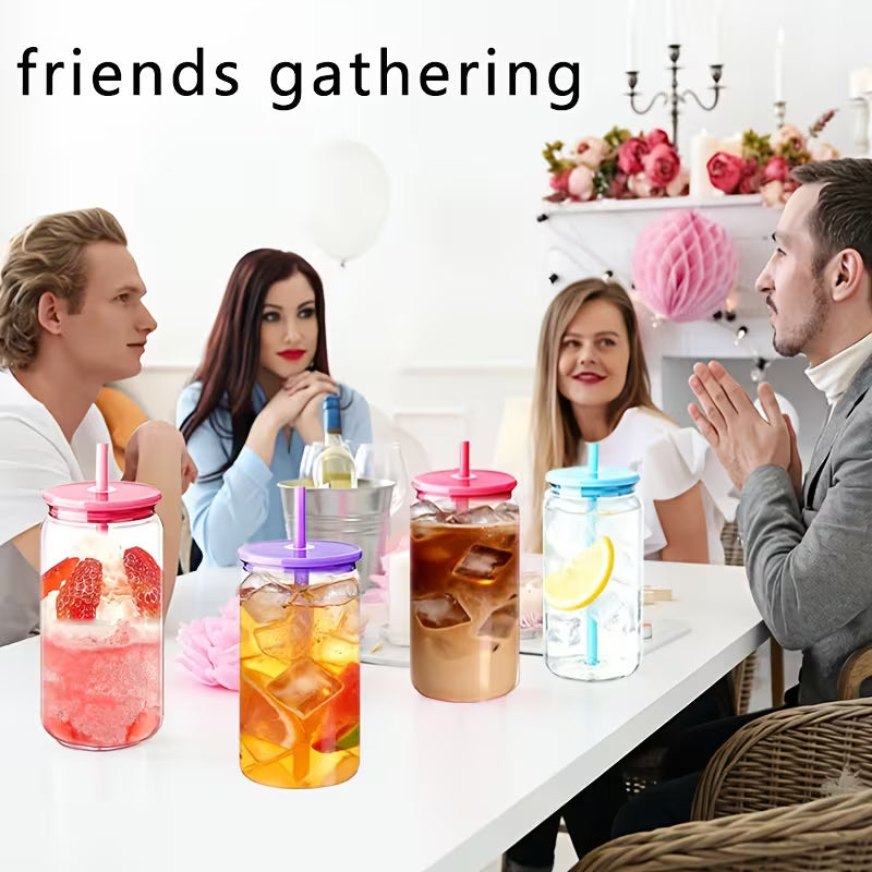 16 oz Colorful Tumbler with Colored Lid and Straw-Multiple colors available