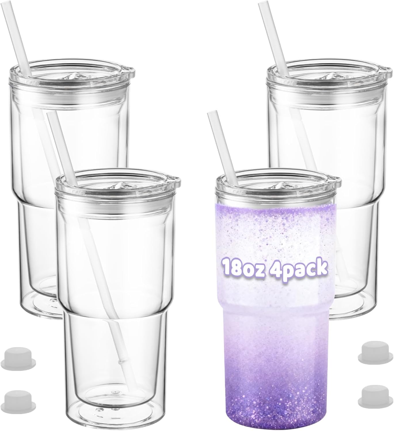 18 oz Snowglobe Tumbler Leakproof
