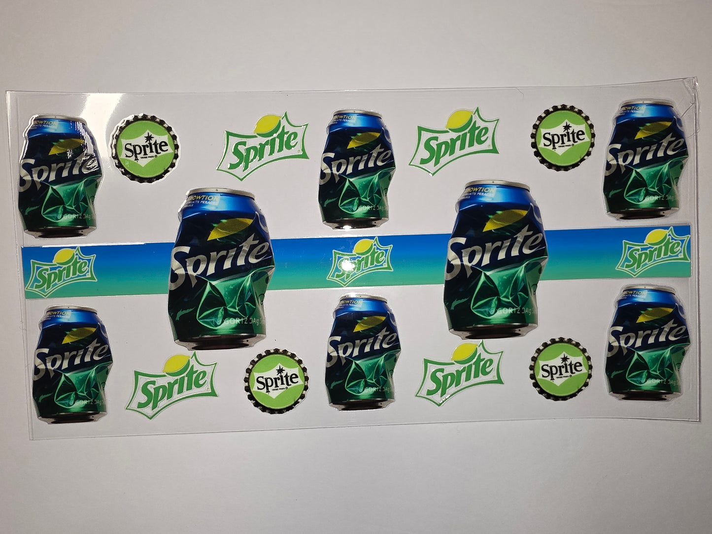 Sprite Soda Can & Bottle Cap Tumbler Wraps - Green, Blue, Silver