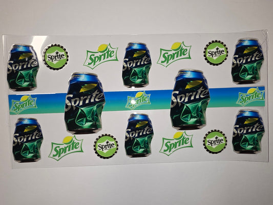 Sprite Soda Can & Bottle Cap Tumbler Wraps - Green, Blue, Silver