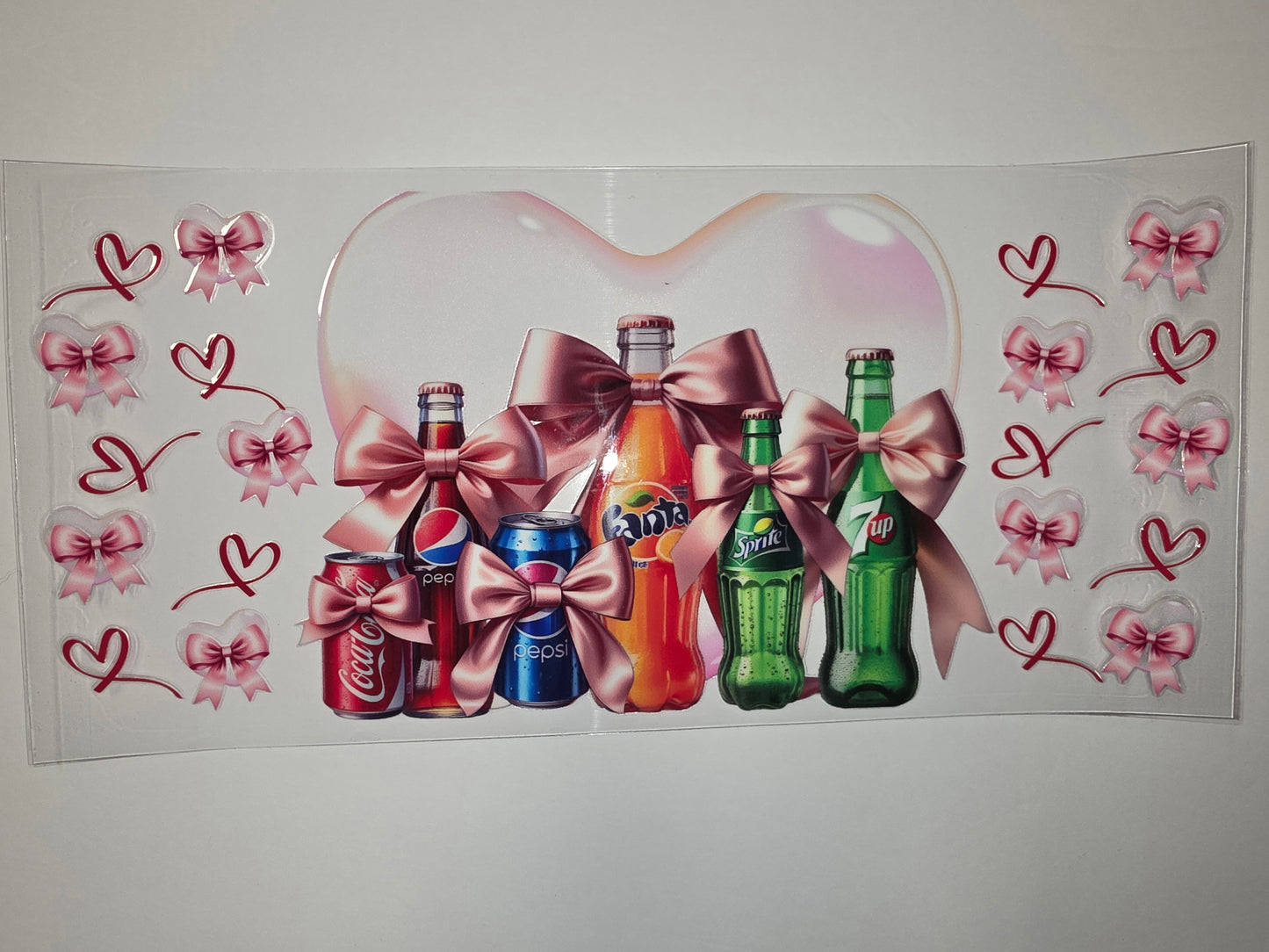 Pink Bows & Soda Bottles Tumbler Wrap | Vintage Drink Design | Cute & Feminine