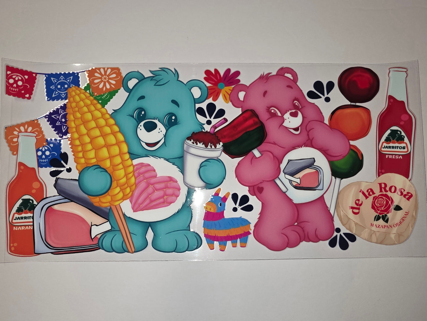 Fiesta Bears Tumbler Wrap | Cute Mexican Food & Drink Design | Pink & Teal