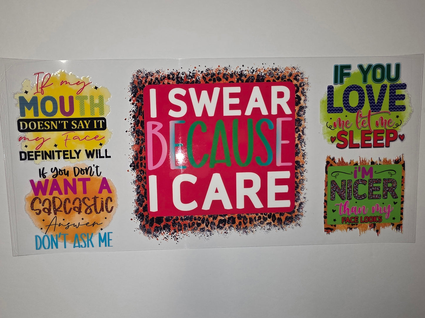 Sarcastic & Sassy Tumbler Wraps | Funny Quotes, Leopard Print, Bright Colors