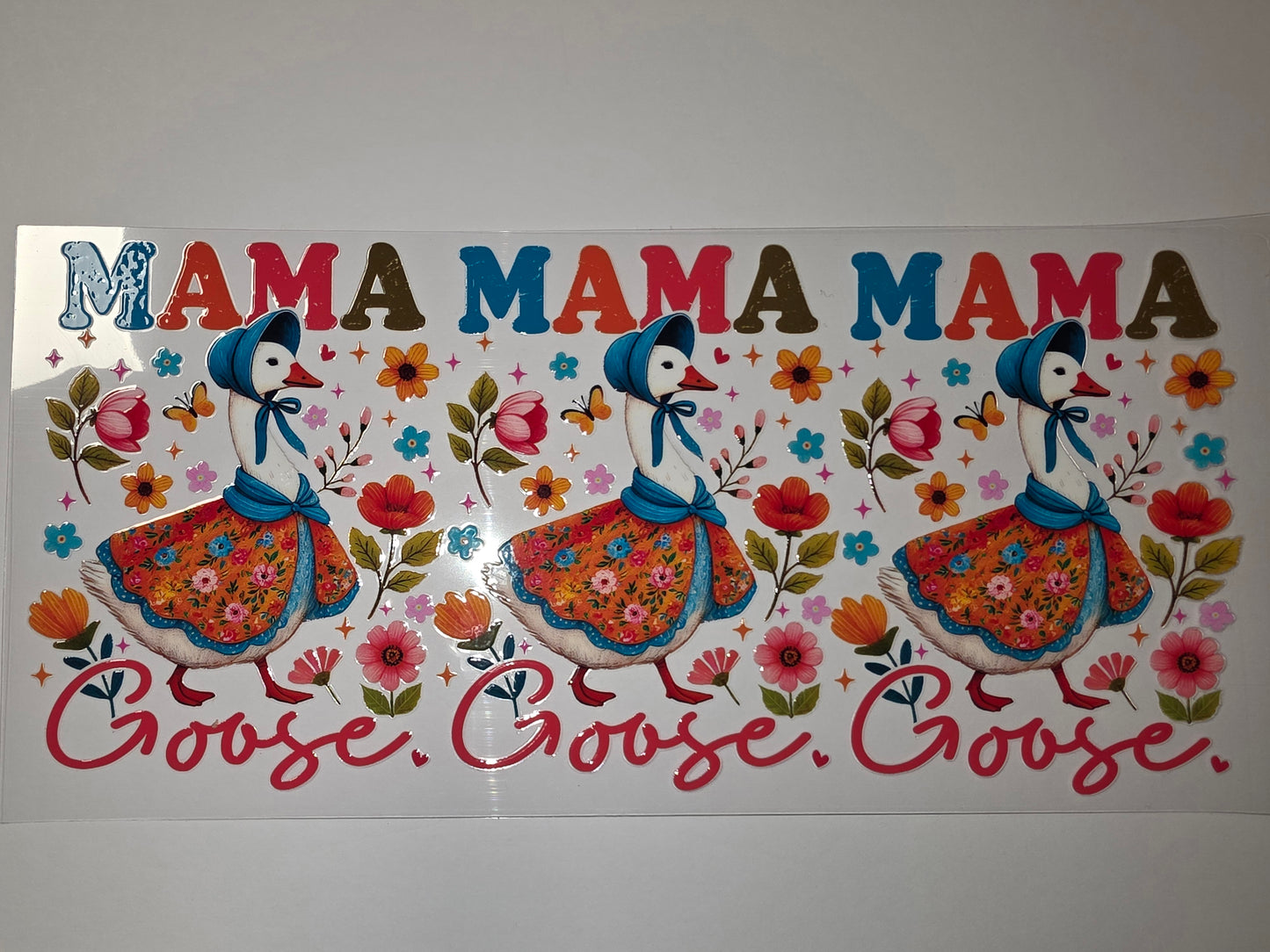 Mama Goose Floral Tumbler Wrap | Cute Farmhouse Style Drinkware Design