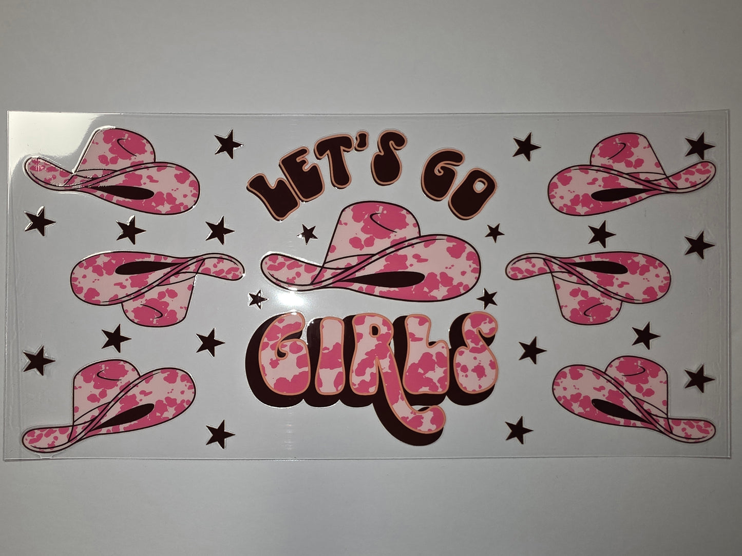 Let's Go Girls Pink Cowgirl Hat Tumbler Wrap | Western Stars Design