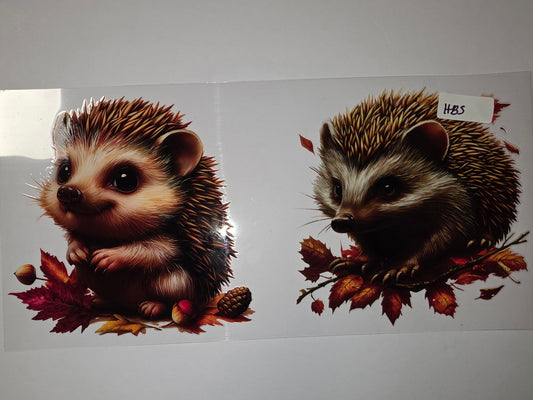 Adorable Hedgehog Autumn Leaf Tumbler Wrap - Cute Fall Animal Drinkware Design