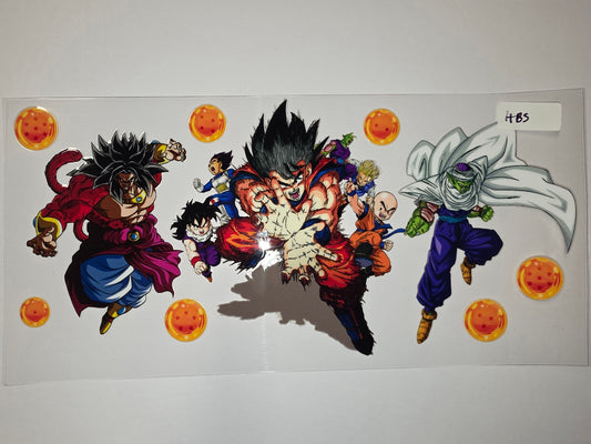 Dragon Ball Z Tumbler Wrap - Goku, Vegeta, Piccolo, Gohan, Krillin & Dragon Balls - Anime Drinkware Design